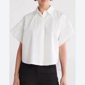 Rag & Bone Maura White Short Sleeve Poplin Shirt size S